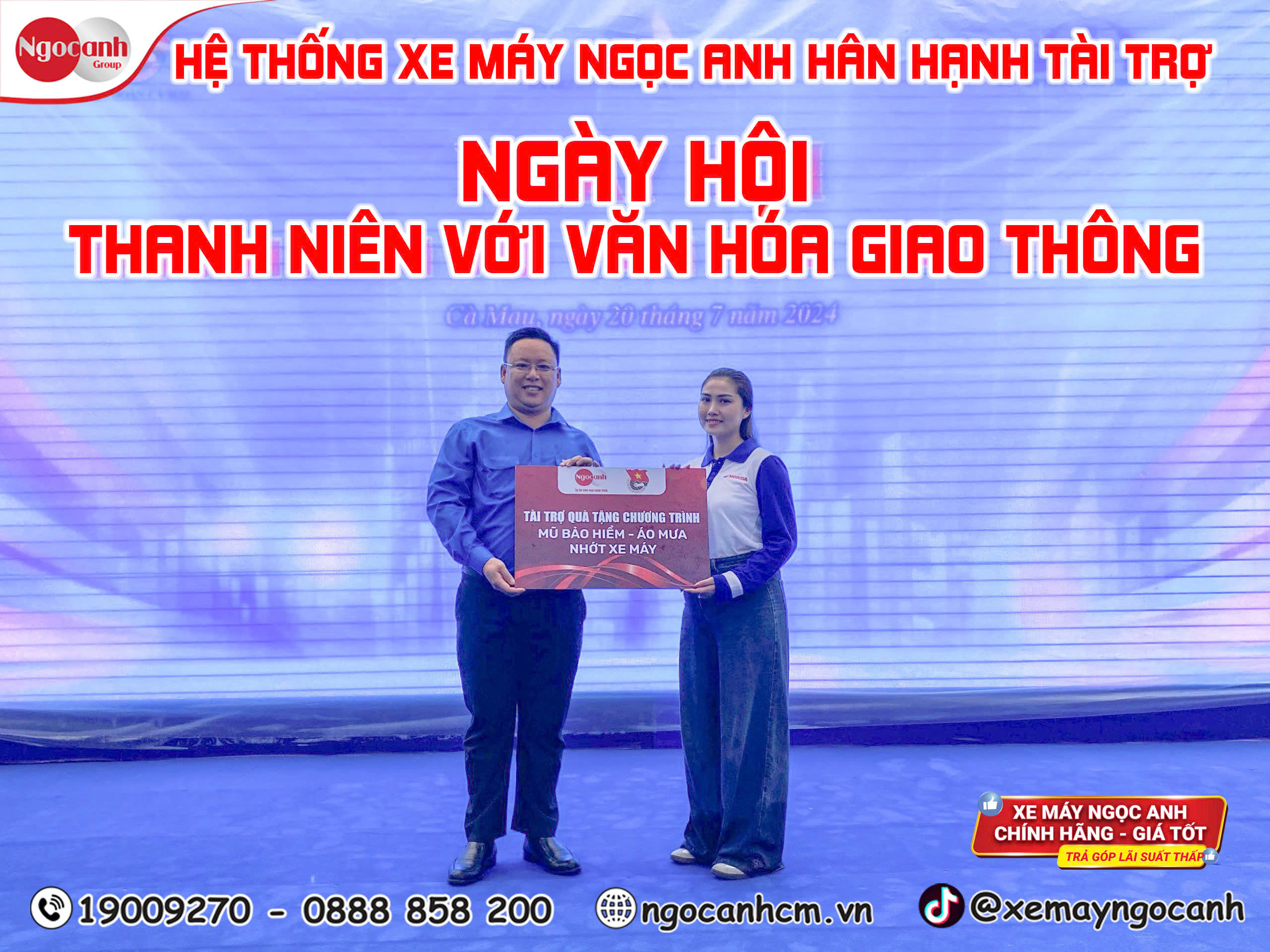 Ngọc Anh Tài Trợ Qùa Tặng Trong Chương Trình Ngày Hội Thanh Thiếu Niên Tỉnh Cà Mau Tham Gia Tìm Hiểu An Toàn Giao Thông